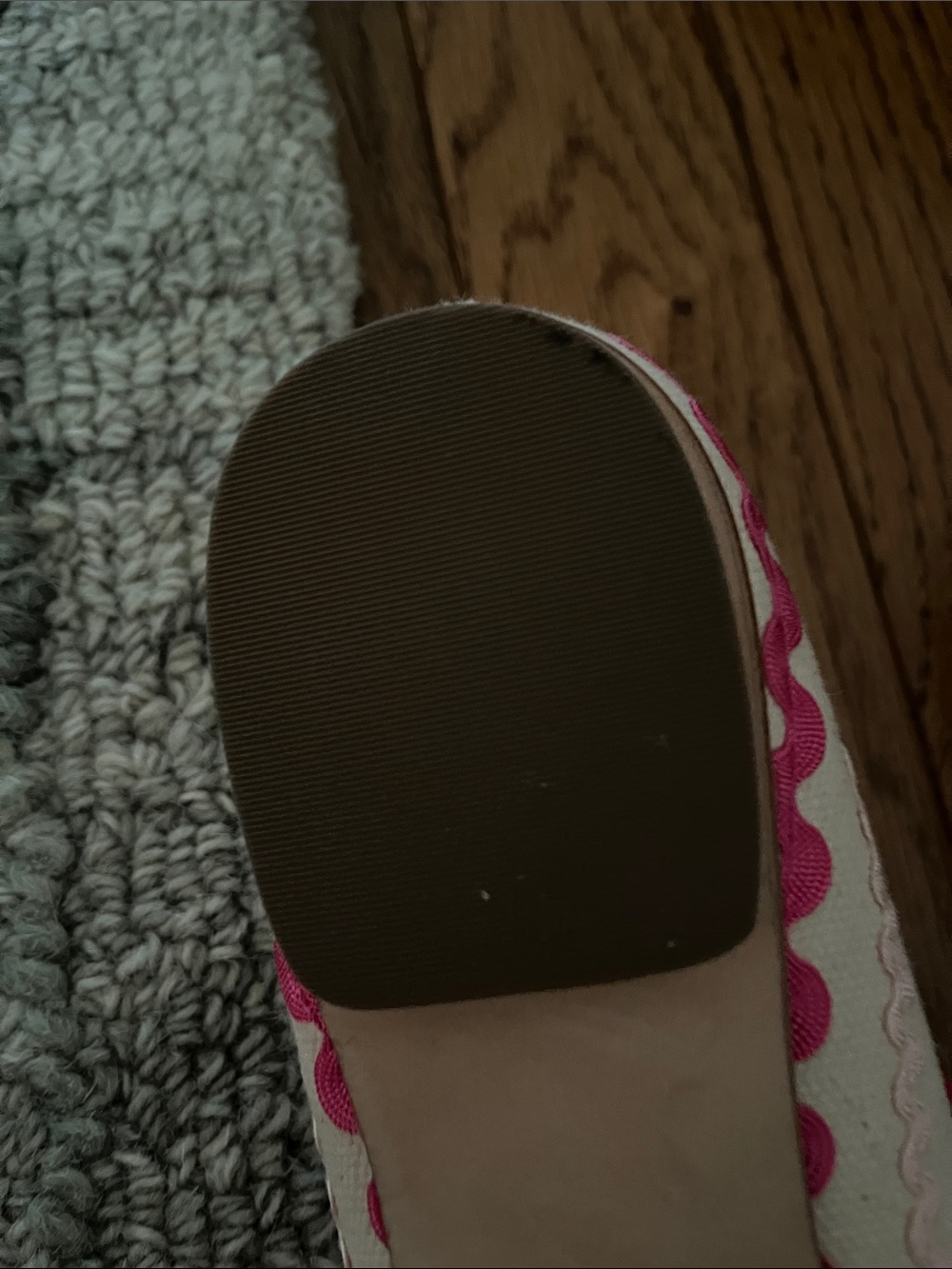 kate spade Cream Pointed-Toe Flats with Pink & Red Trim - Picture 5 of 7